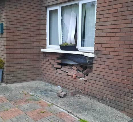 Damage which was caused to the house in Warrenpoint.