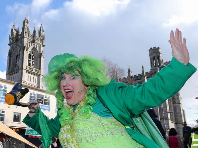 Participants in the Saint Patrick's Day Parade in Newry.