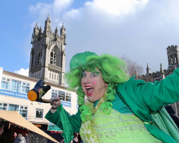 Participants in the Saint Patrick's Day Parade in Newry.