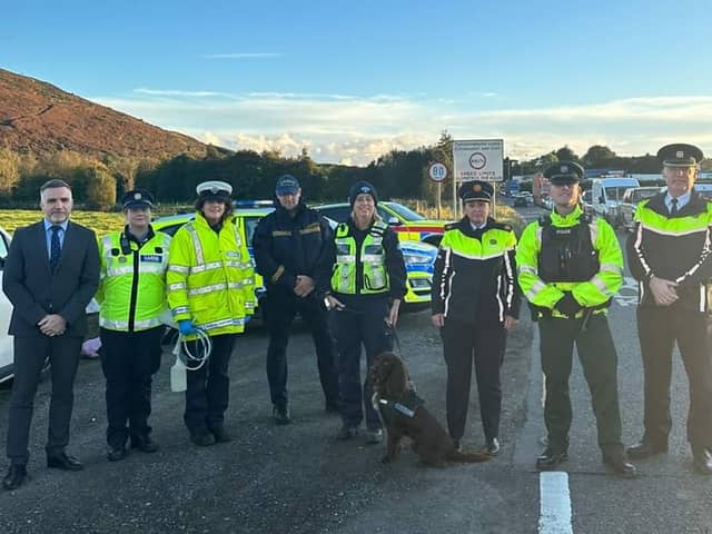 Officers who took part in the cross-border operation.