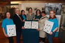 Newry, Mourne and Down District Council Chairperson Councillor Valarie Harte pictured at the launch of the new ‘Easy Read Gallery Guide’ in Newry and Mourne Museum, with (L to R) Museum Assistant Dympna Tumilty; Museum Curator Dr Ken Abraham; the Northern Ireland Museums Council Development Officer Eva Lynch; Collections Officer Joanne Cummins and Museum Assistant Noelle Frew.