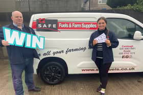Brian & Emma from Safe Fuels Camlough proud to donate £1,000 worth of home heating oil or cash alternative to annual Southern Area Hospice Christmas Draw. 