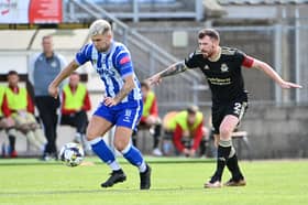 Newry's Adam Salley(pictured) was their lone goal scorer in a 3-1 defeat away to Loughgall on Saturday afternoon. Credit: INPHO/Stephen Hamilton