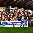 Crossmaglen Rangers celebrate after defeating Clan na Gael to win their 47th Armagh county title.