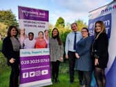 Pictured l-r are: Trudy Reid, Director of Medicine and Unscheduled Care, Caoilfhionn Hardy, DASS Worker, Colm McCafferty, Interim Director of Children and Young People's Services, Helen Cranney Support Services Manager Women's Aid and Virginia Murphy, Interim Head of Acute Social Work.