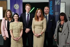 US Special Envoy Joe Kennedy III with dignitaries during his visit to Newry on Tuesday.