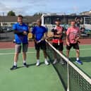 Men's Doubles at the Newry Tennis Open 2023 - Tim Smith, Giby Vettiankal, Malachy G and Shane McAteer