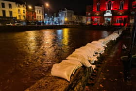 Sandbags along the canal in Newry. Pic: @deptinfra/X