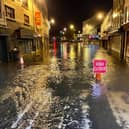 Newry's Sugar Island area is one of the worst affecting by the overnight flooding from Storm Ciaran. Picture: PSNI Newry, Mourne and Down