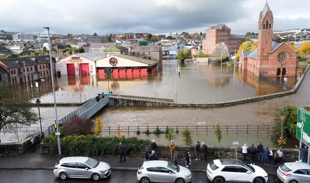 The public are advised to avoid Newry City Centre as it is experiencing widespread flooding. Pic: Jonathan Porter/Presseye