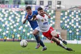 Newry City's Darren King (pictured) was at the centre of controversy as Linfield defeated Newry City 3-0 on Saturday evening. Picture: INPHO/Brian Little