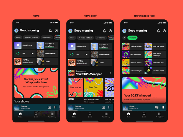 Spotify Wrapped will appear on the home page of your app. Image: Spotify