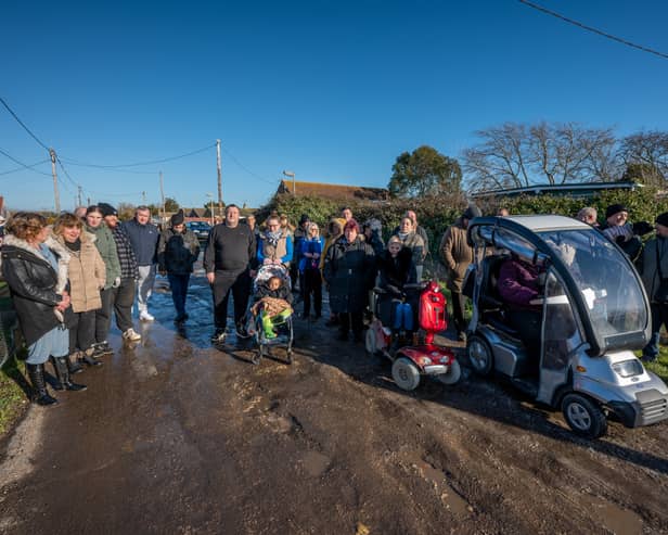 Residents of Bel-Air chalet estates on Seawick road in St Osyth, Essex say they are suffering from "the worst road in Britain" Picture: James Linsell-Clark/ SWNS