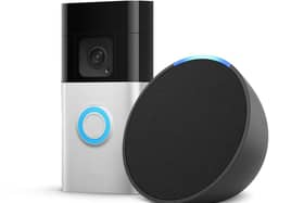 The Ring Battery Video Doorbell Plus and Echo Pop bundle