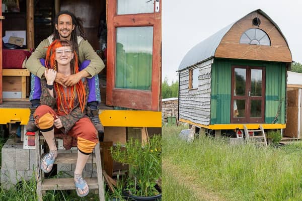 Ember Smith and Steph Gabbadon live in tiny homes in an off-grid community.