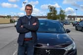 Osman with his latest car, a Citroen DS4, which is on finance after wife Maria told him to stop buying cars on Facebook Marketplace.