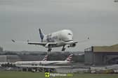 Airbus Beluga lands at Heathrow Airport on September 9 2024.