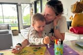 Annabel Fenwick Elliott and son Jasper in Mauritius.