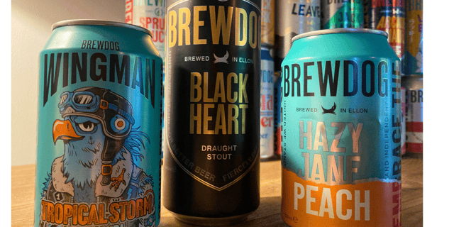 Wingman, Black Heart and Hazy Jane beers by BrewDog