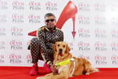 Bill with his Guide Dog handler Mohammed Ibrahim on the red carpet of The Devil Wears Prada at Dominion Theatre
