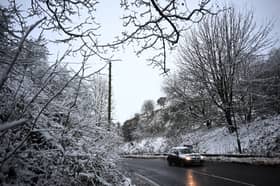 Driving in the snow.
