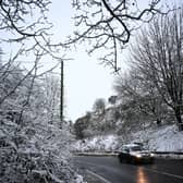 Driving in the snow.