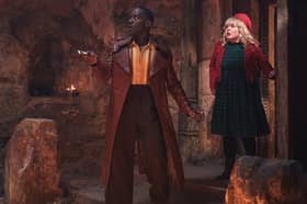 The Doctor (Ncuti Gatwa) and Joy (Nicola Coughlan). Photo: BBC Studios/James Pardon