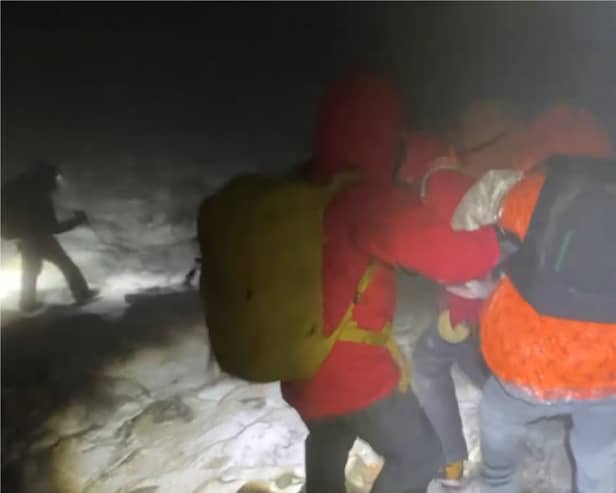 Teens rescued from Slieve Donard in strong winds and heavy rain.