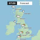 Met Office UK weather map 07:00 February 24.