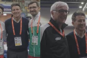Sebastian Coe catches up with athletes and coaches as he campaigns to become IOC president.