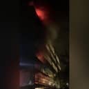 Video grab of the moments before and after  Israel Baber setting fire to a sofa in Eccleston House, in Aiken Street, Bristol. 