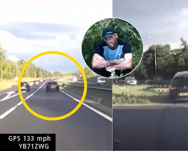 Liam Ainslie reached speeds exceeding 130mph in a stolen car during a police chase on the A19.  