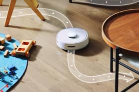 The SwitchBot K10+ is small enough to get around furniture other robots can't navigate