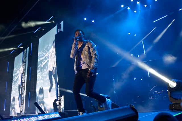 A Boogie wit da Hoodie attends Rolling Loud Los Angeles 2019  Fueled by West Coast Cure on December 15, 2019 in Los Angeles, California.
