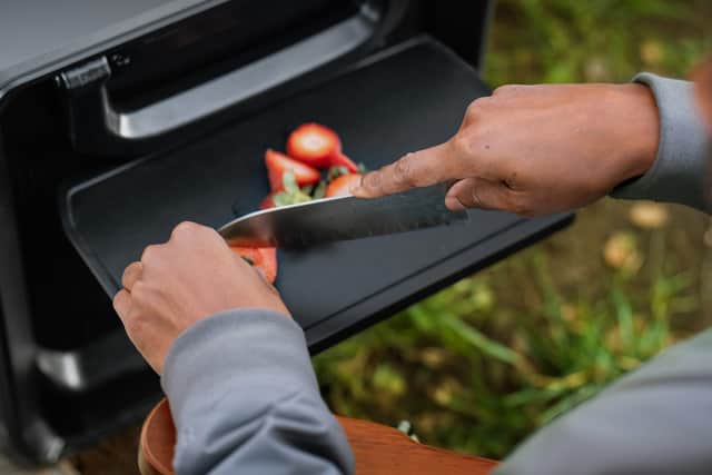They even have a handy pop-out food prep surface