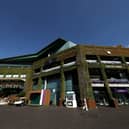 A general view of the exterior of Centre Court during Wimbledon