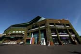 A general view of the exterior of Centre Court during Wimbledon