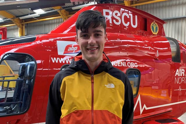 Jamie Lynch at the Air Ambulance base.
