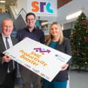Economy Minister Conor Murphy pictured at the launch of the SME Productivity Booster at Southern Regional College’s Newry campus with James O’Neill of Rathbanna Ltd and Lee Campbell, Principal and Chief Executive of Southern Regional College.