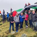 Participants in the Christmas morning Camlough mountain climb, held in solidarity with the people of Gaza