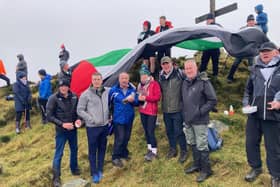 Participants in the Christmas morning Camlough mountain climb, held in solidarity with the people of Gaza
