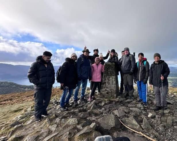 New international medics who took part in a hike up the Mourne Mountains.