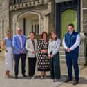 (L-R) Event MC, Deborah Loughran, Chamber CEO, Michael Savage, Infrastructure Minister, Liz Kimmins MLA, Chamber President, Edwina Flynn, Economy Minister, Caoimhe Archibald MLA and Gary Sneddon, Key Account Manager at Event Sponsor, Power NI.