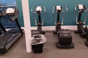 A row of out of order gym equipment at Newry Leisure Centre.