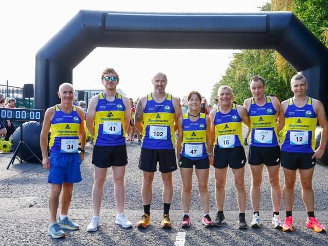L-R – Tony McAteer, Ally McKenzie, Mark Copeland, Aine Fegan, Paddy Havern, Mark McNulty and Noel Moan.