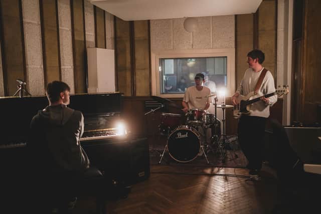 Emerging artist ‘The Magic’ during an exclusive recording session at the world-renowned concert and event venue, Funkhaus Berlin.