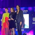 Julie Ann Colvin receives her award at the RCN Nursing Awards.