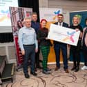 L-R Eammon Brankin, Digital IT; Alan McEneaney, PayPal; Tina Calder, Excalibur Press; Cllr Alan Lewis, Chairperson of Enterprise, Regeneration and Tourism Committee; Diana Atchinson, Bring IT On; Emer Maguire MC; Kytrina Mullan and Patricia McPolin, Newry, Mourne and Down Labour Market Partnership.