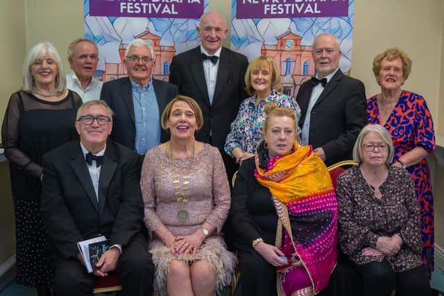 The 2024 Newry Drama Festival committee, with adjudicator Gerry Stembridge.