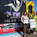 Liz Kimmins MLA, Linda Campbell (chair, Hope 4 ME & Fibro), Joan McParland MBE (Hope 4 ME & Fibro founder) and Eilidh Gilmore (Parent Rep Trustee)